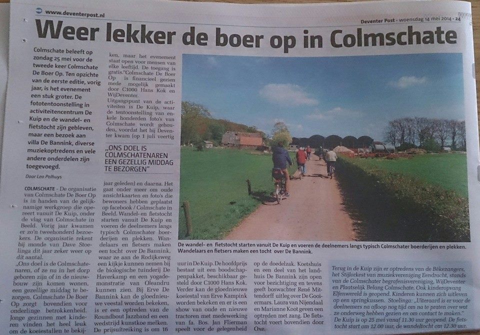 Artikel Deventer Post Colmschate De Boer Op