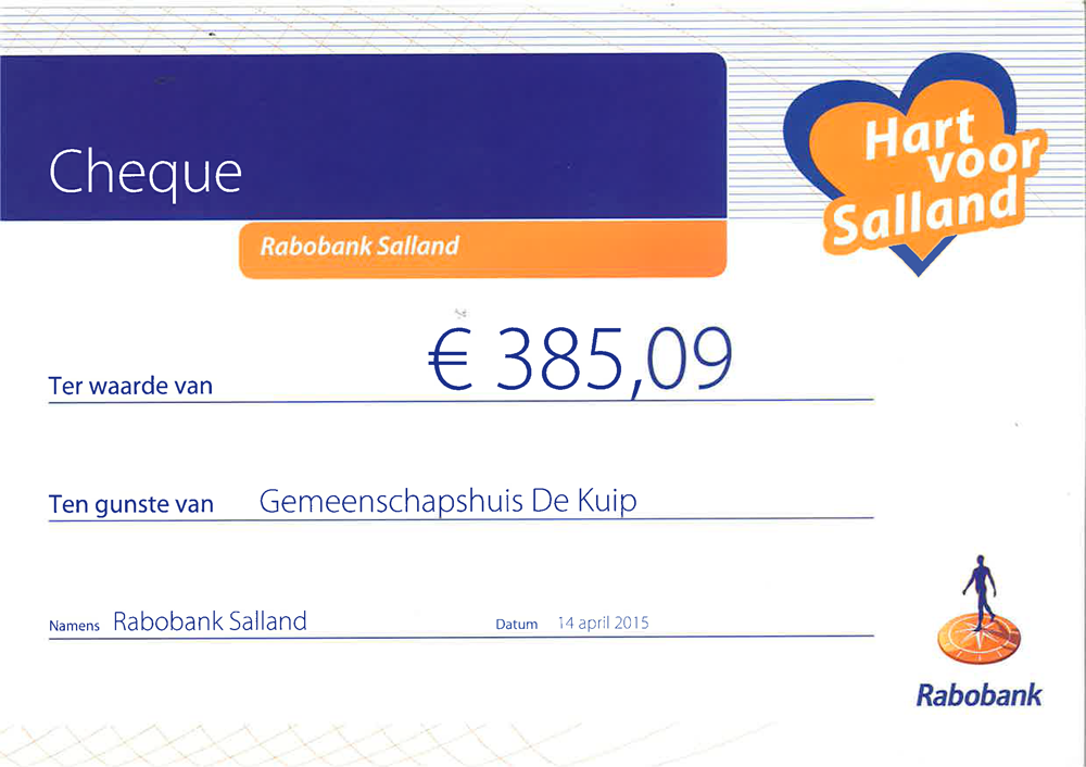 Cheque Hart Voor Salland 2015