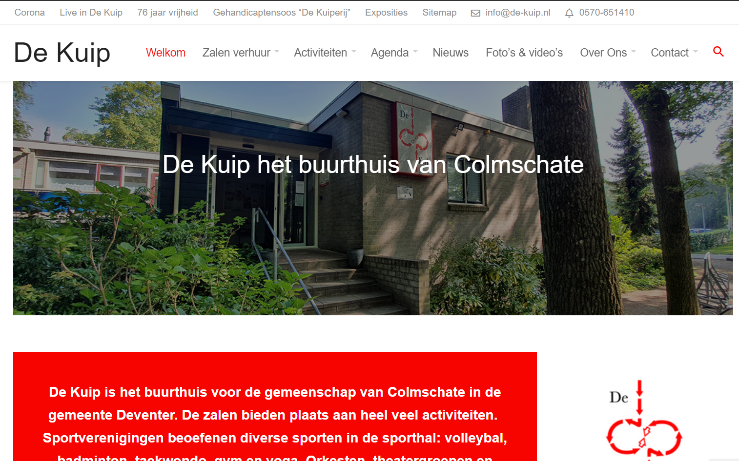 Nieuwe website Gemeenschapshuis De Kuip 2021