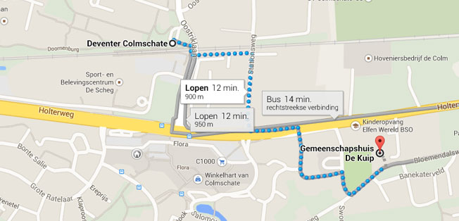 Route De Kuip Station Deventer-Colmschate Google-Maps